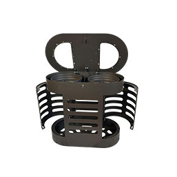 Corbeille tri sélectif 2 x 110 L - Couvercle et portes fermées par clé - PYLEA_4