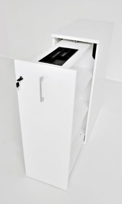 Ensemble de 4 postes Ogi A avec maxi caissons - MDD - Blanc, Cacao_4