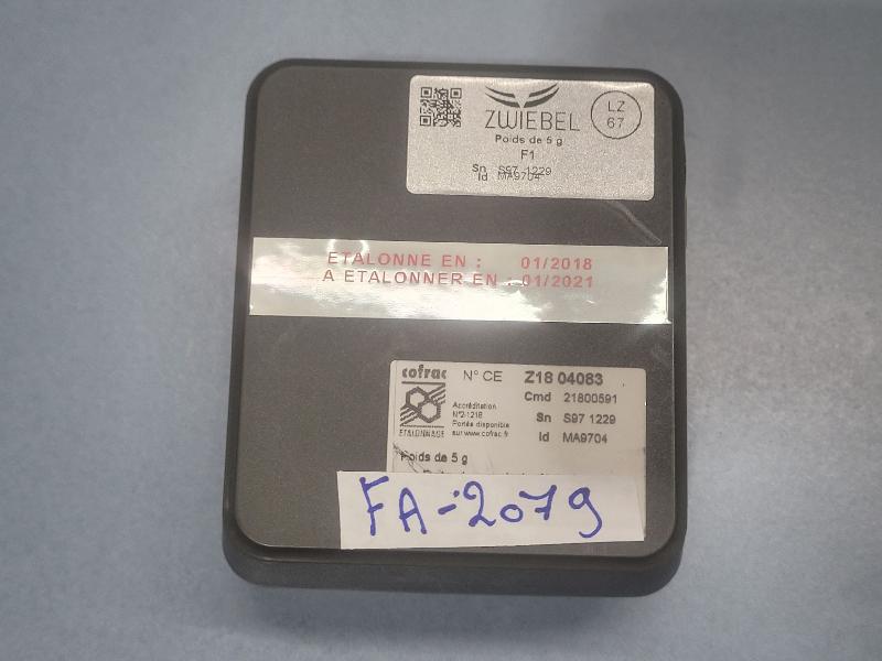Poids d'étalonnage ZWIEBEL 5g classe F1 INOX_4
