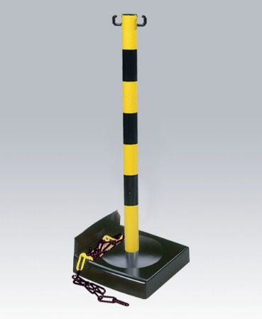 Poteau de signalisation - Direct Signalétique - PVC sur socle 6 kg avec chaîne 2,5 m pour balisage intérieur ou extérieur_4