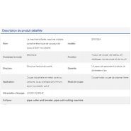 SFM1824 - Coupe industrielle Bohyar - Alimentation AC220V 50/60Hz - Pour tuyaux de 2 à 84 pouces_4