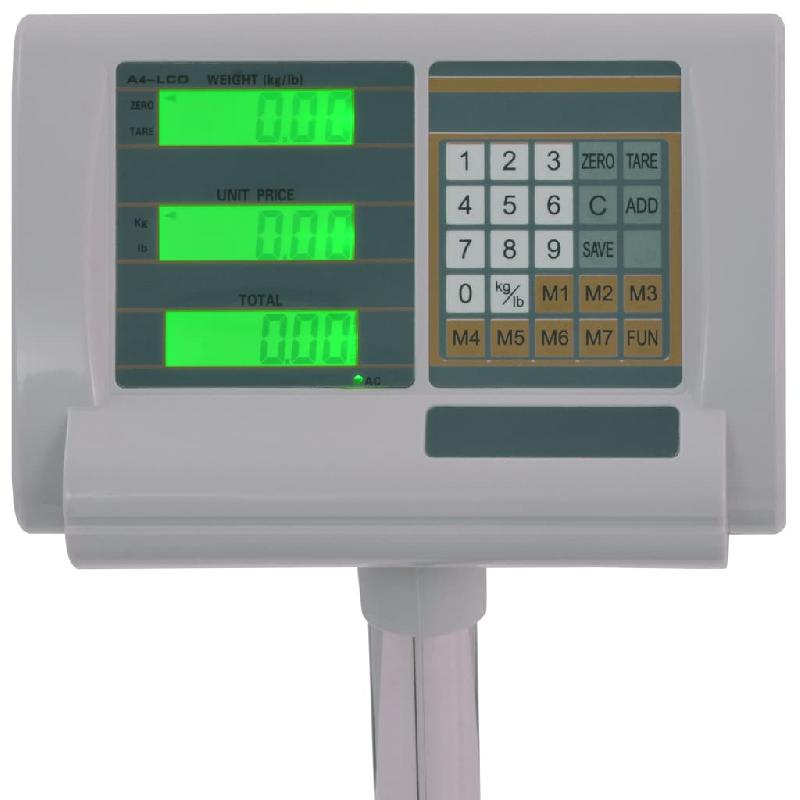 Vidaxl balance à plate-forme numérique 300 kg batterie rechargeable 143381_4