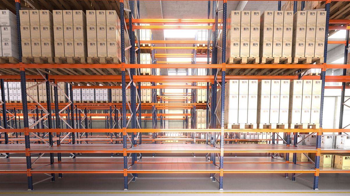 Rayonnage industriel pour gestion de stocks ordonnée