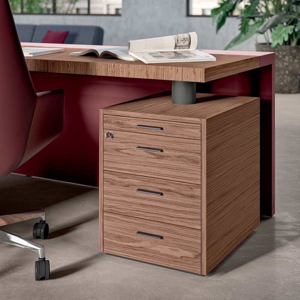 Bureau de direction E10 - Esthétique moderne et traditionnel, plateau en bois plaqué et options cuir_4