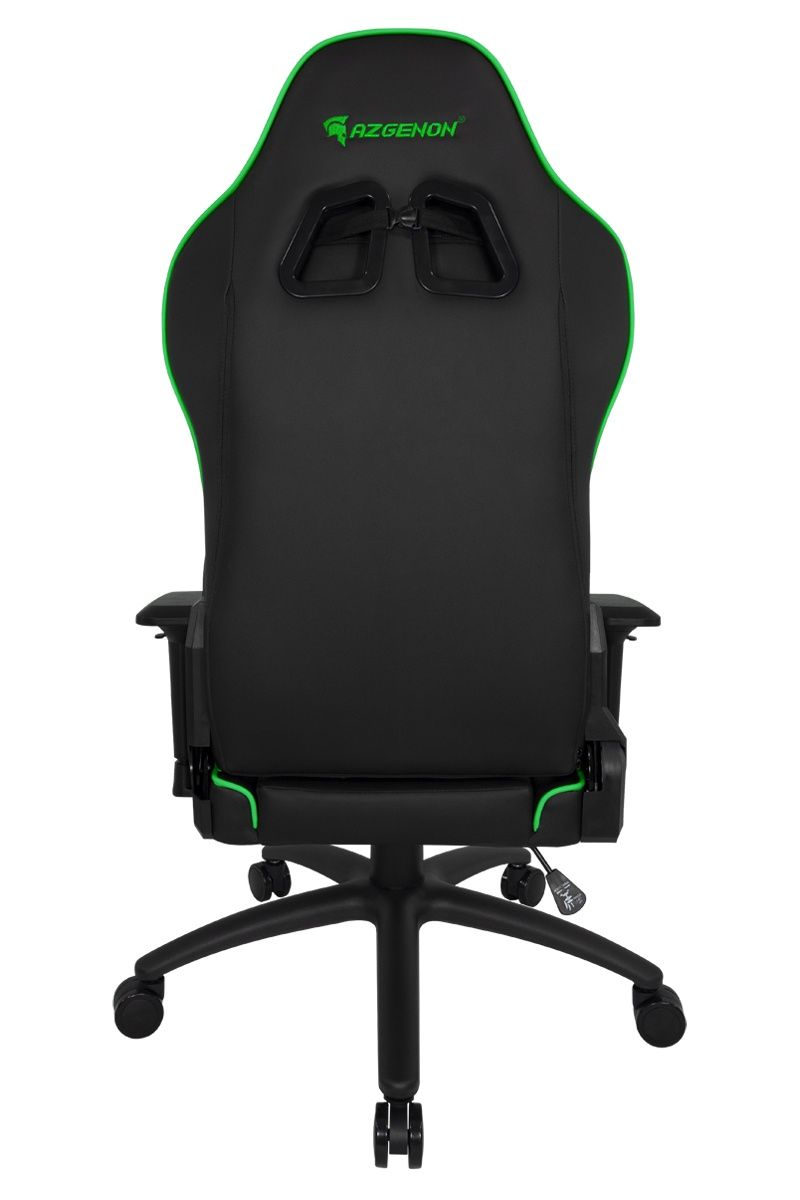 Siège réglable avec coussin appui-tête et accoudoirs 4D - AZGENON Z300 VERT - Ergonomique, design baquet, poids max 150 kg - Réf : AZG_Z300_BKGRN_4