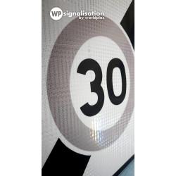 Panneau zone circulation sortie d'une zone à vitesse limitée à 30 km/h B51 - WP Signalisation - recyclable, léger et incassable_4