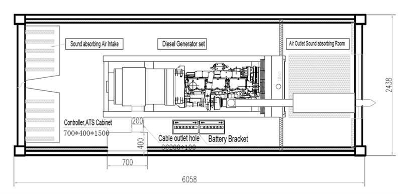 Groupe électrogène en container 900 kVA industriel - RHINO 900YC - 888 kVA, 6 cylindres, conteneur 20′ HC_4