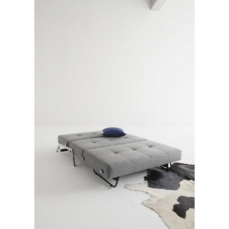 Canapé convertible design Cubed 02 Chrome 160 par Innovation Living - Lit 200x160 cm - Tissu Twist Granite_4