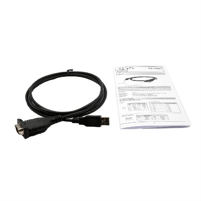 EXSYS EX-13001 Câble USB 2.0 vers 1 x série RS-232 avec connecteur 9 broches FTDI Chip-Set_4