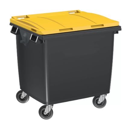 Conteneur 1000 L - Fabrication Française - PEHD injecté - Préhension frontale et latérale - Roues 200 mm - Normes EN 840 de 1 à 6_4