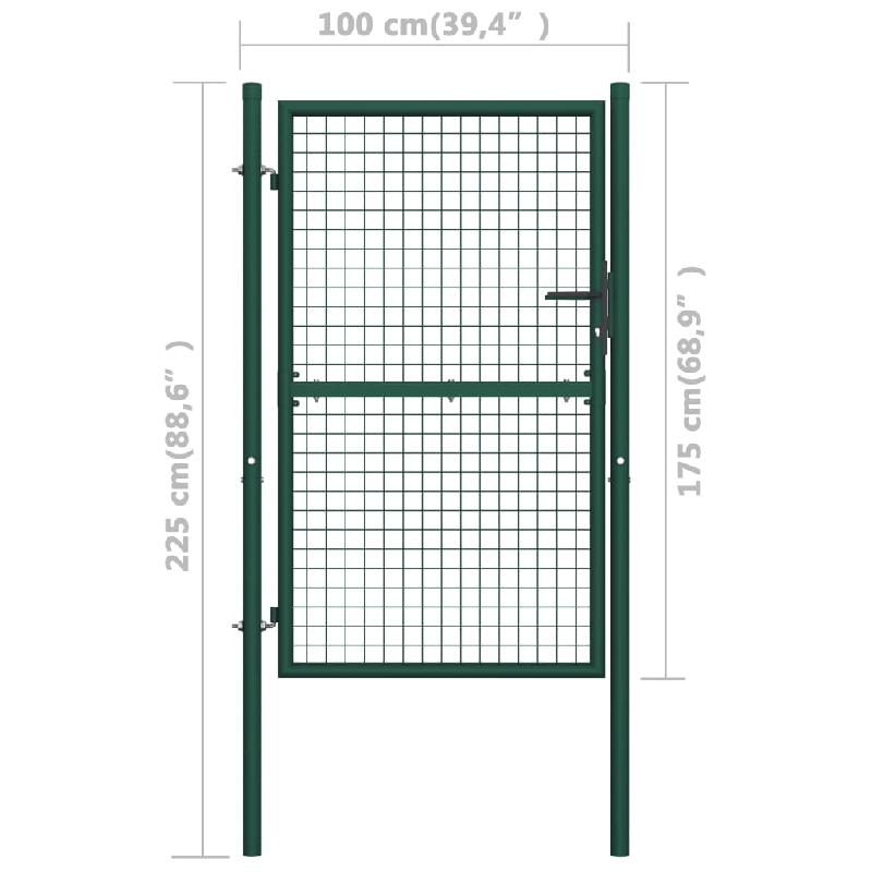 Vidaxl portail de clôture acier 100x175 cm vert 145735_4