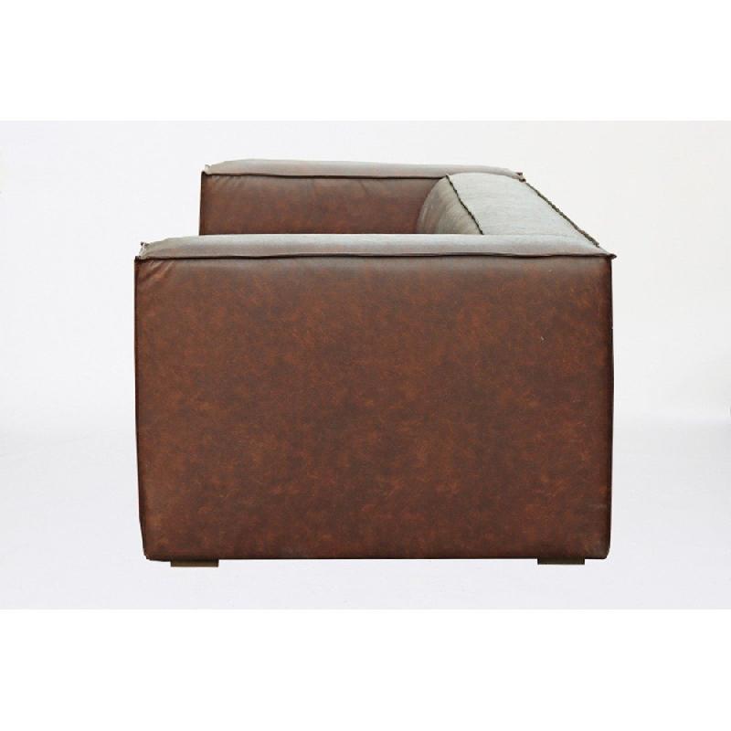 Canapé Hazou marron foncé 4 places - design chic avec manchettes généreuses et coutures élégantes_4