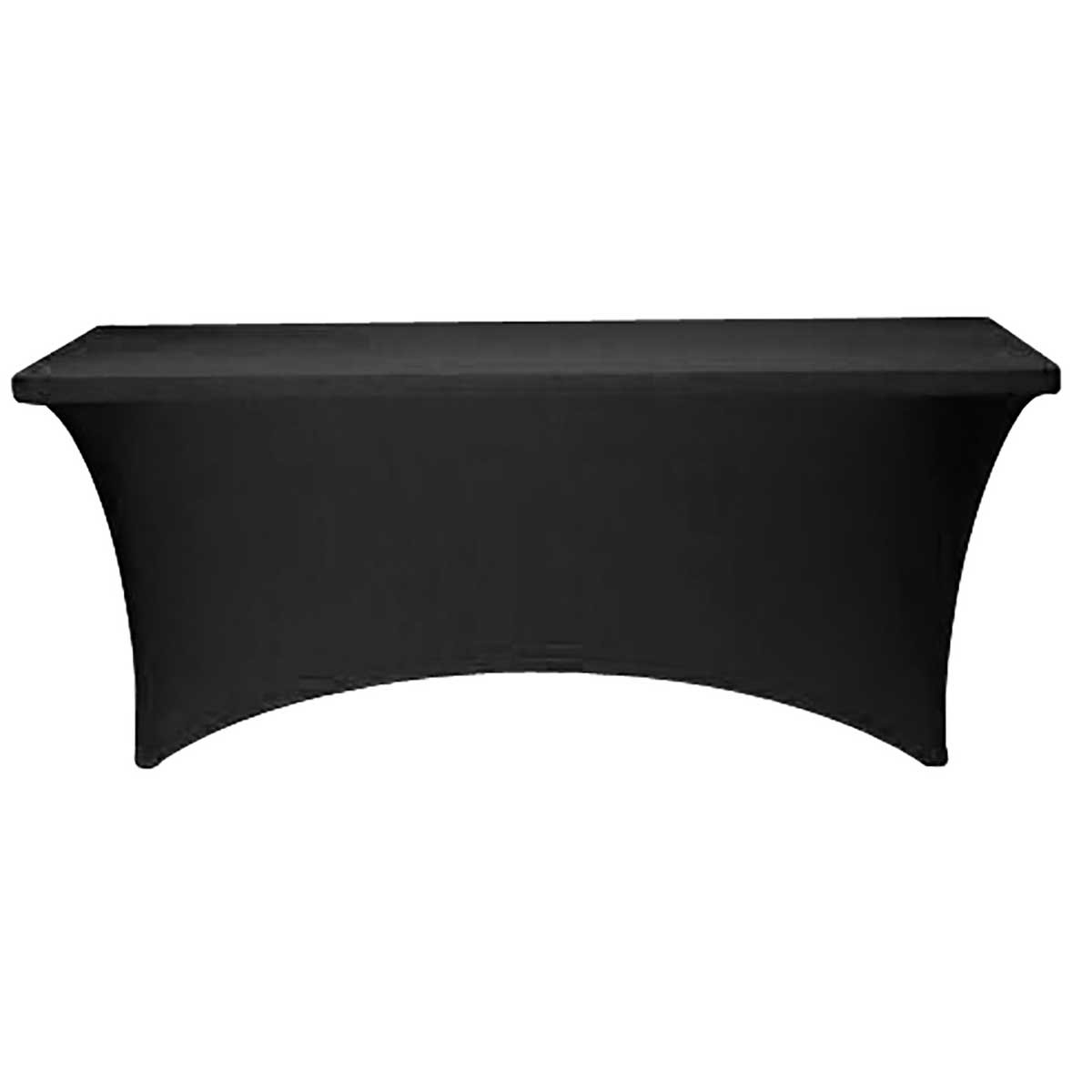 Nappe housse noire en élasthanne pour table pliante rectangulaire 180 cm - Mobeventpro_4