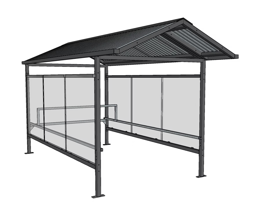 Abri pour chariot avec toiture à doubles pentes - Profondeur 2330mm x l4350mm x h2555mm - GF 2 - Le temple du mobilier_4