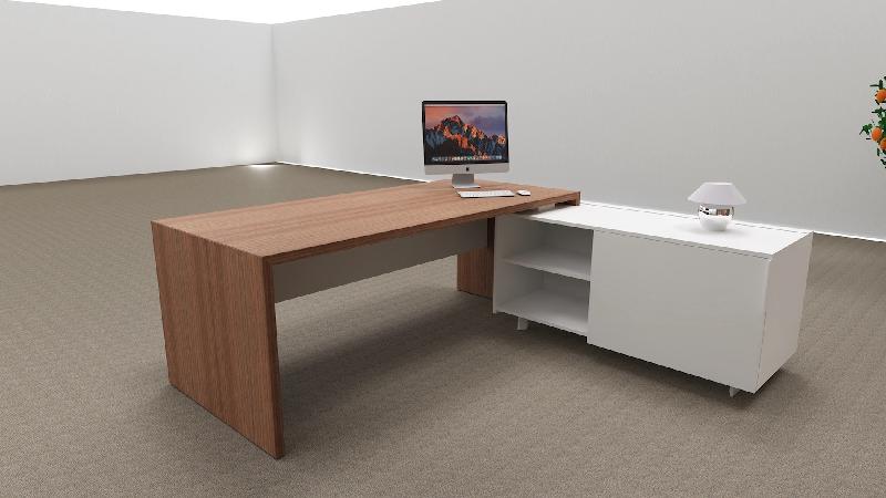 Bureau d'angle T45 avec desserte dos design - Quadrifoglio - 212, Droite_4