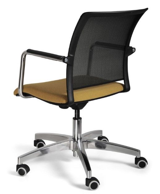 Passo - Chaise de bureau ergonomique - Sitis - Base en acier et polyester - Dossier résille noire - Piètement aluminium poli_4
