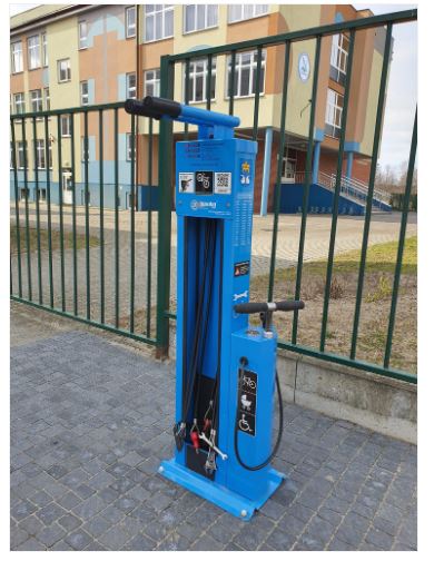 Station de réparation et gonflage en acier galvanisé ou inox - Outils inclus, pompe multi-valves -  Vélo Scandic_4