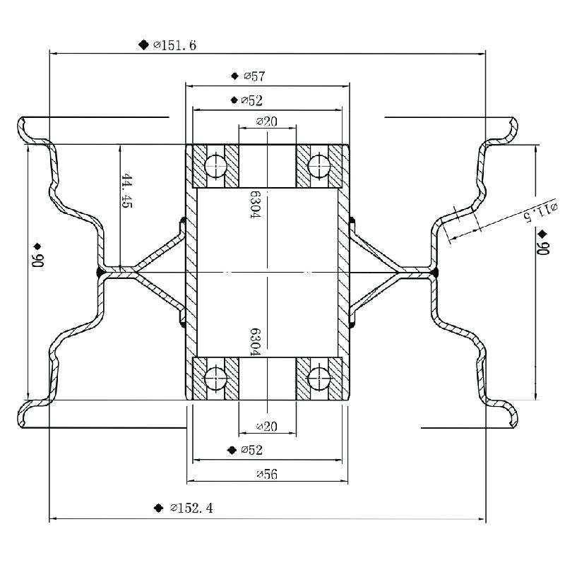 15x6.00-6 Multi Rib Wheels Lawnmower Wheels 6ply P508 Tyre Rim 20mm Bearings (Set of 3)_4