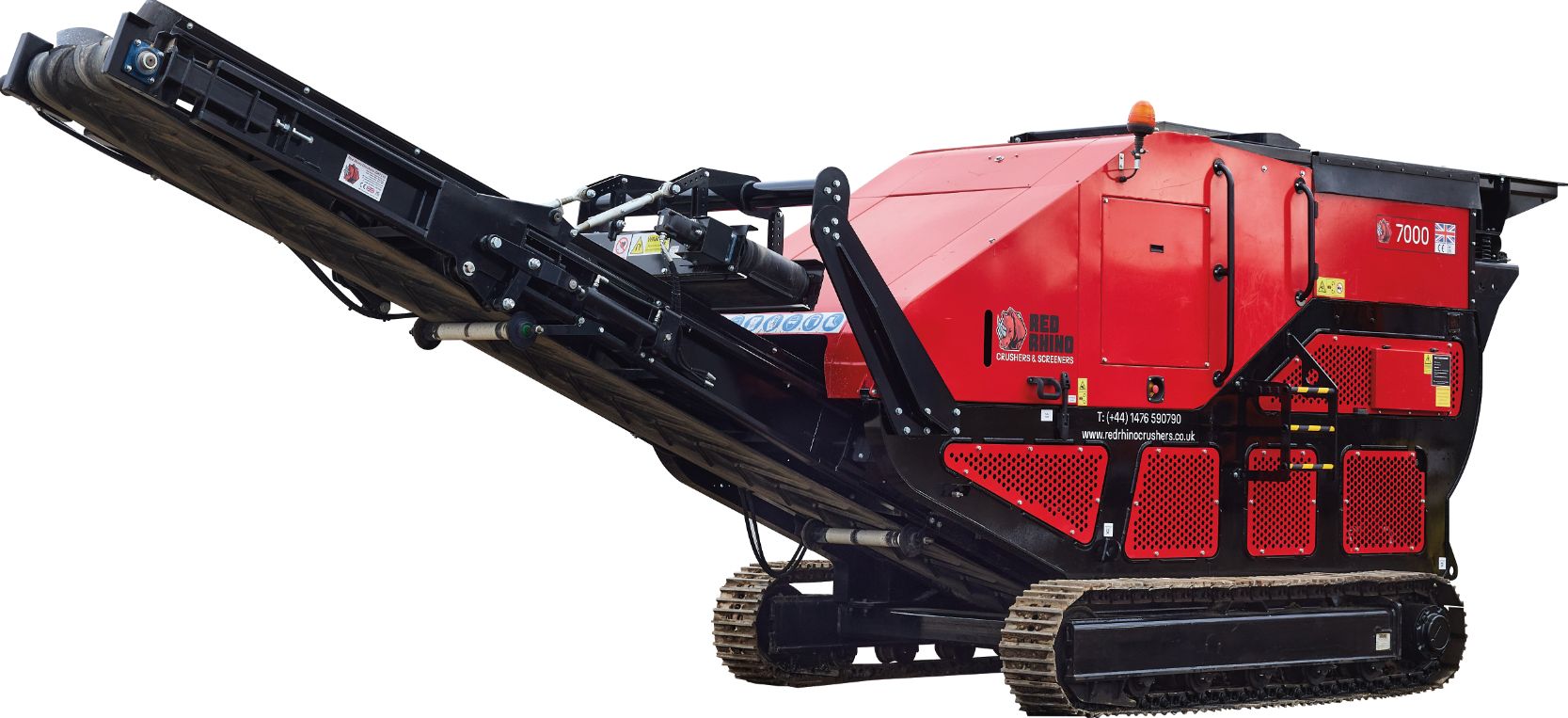 Concasseur  de 12 tonnes avec une trémie vibrante avec barres Grizzly - 7000 PLUS RED RHINO_0