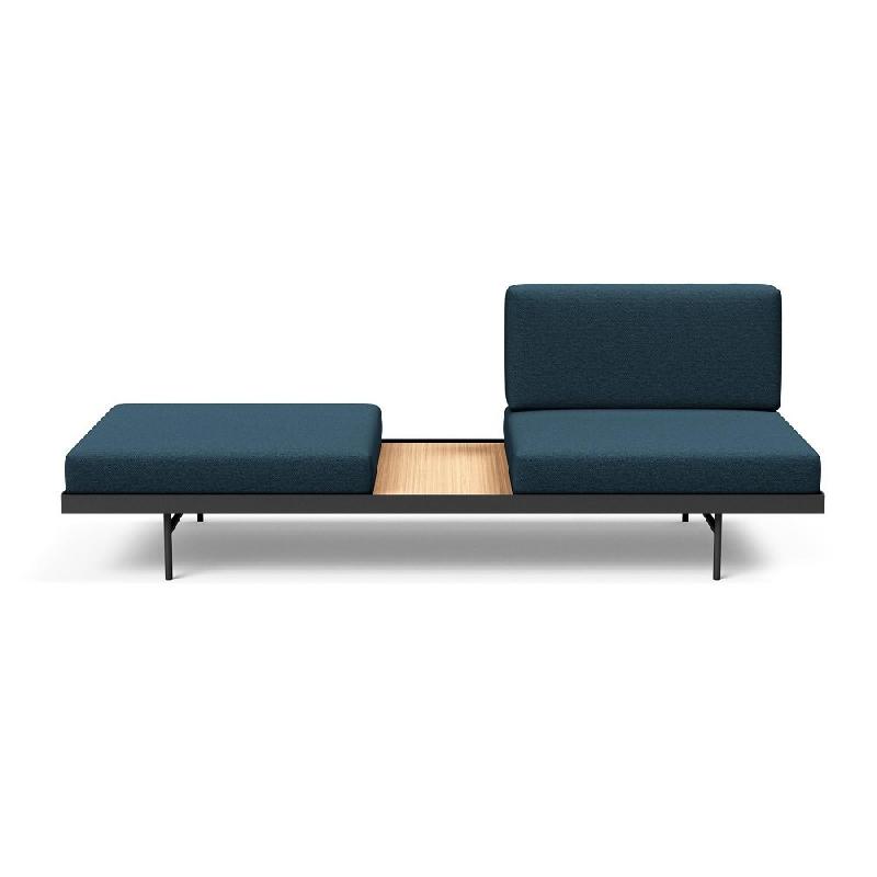 Innovation Living - Canapé design Puri convertible lit 195x80 cm - Tissu Argus Navy Blue avec table en chêne_4