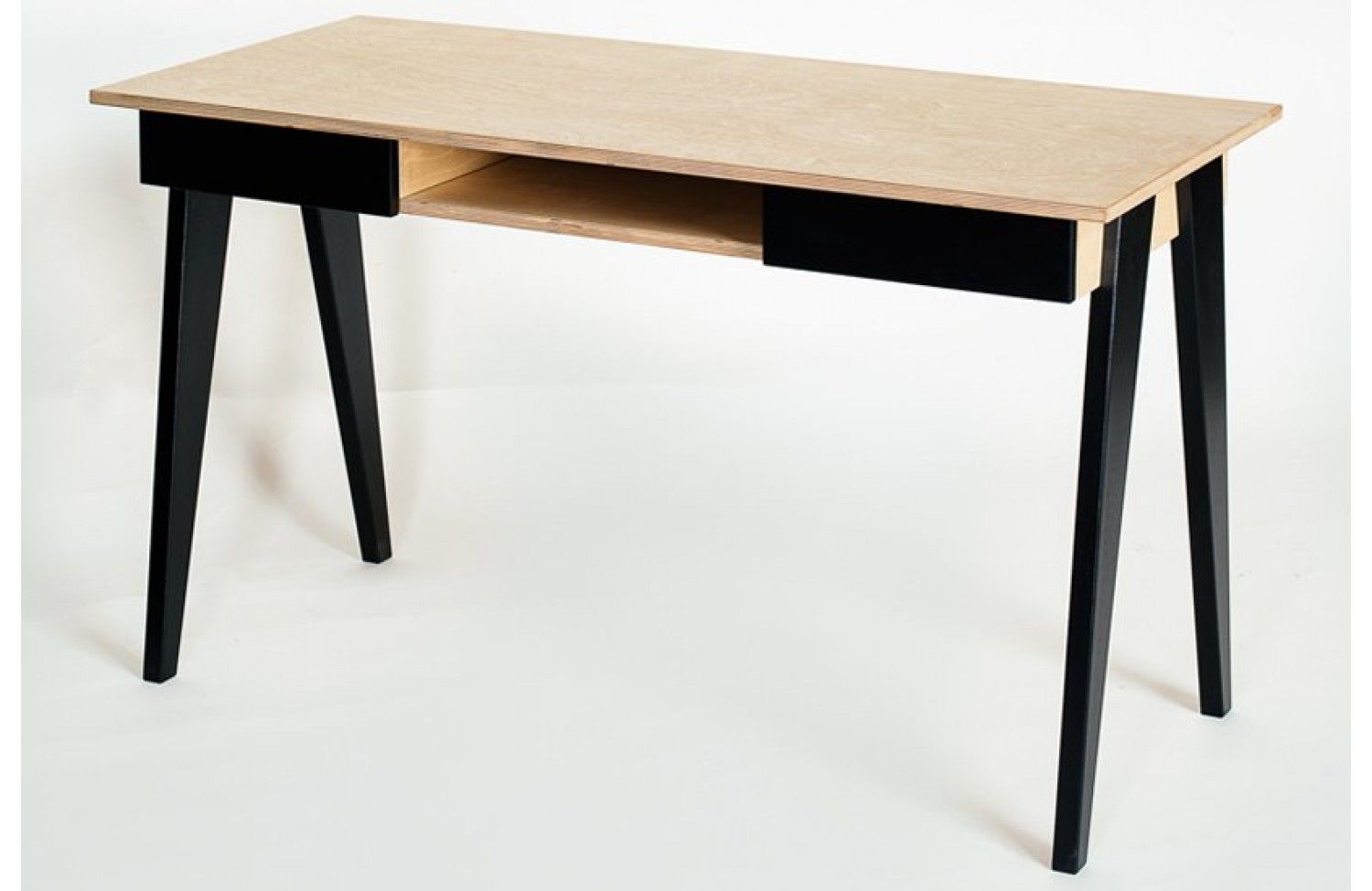 Bureau droit design Radis - Huh - 2 tiroirs - Contreplaqué bouleau - 75 cm de hauteur_4