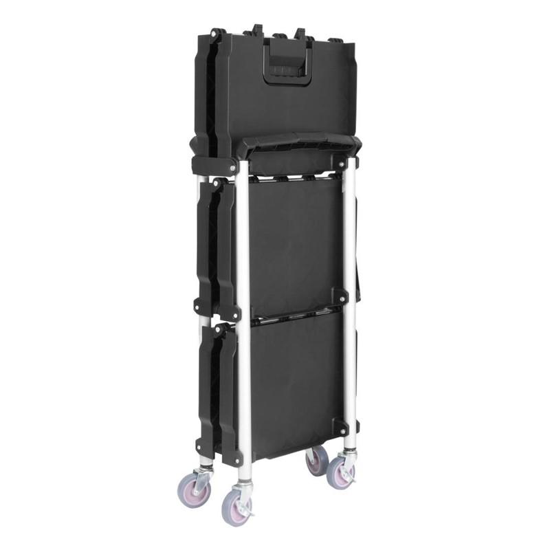 Petit chariot pliant en polypropylène 3 niveaux noir | Vogue - CK113_4