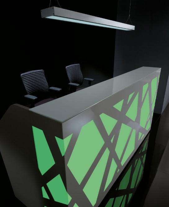 Banque d'accueil lumineuse Zig Zag avec accès PMR - MDD - Droite, Blanc, 320_4