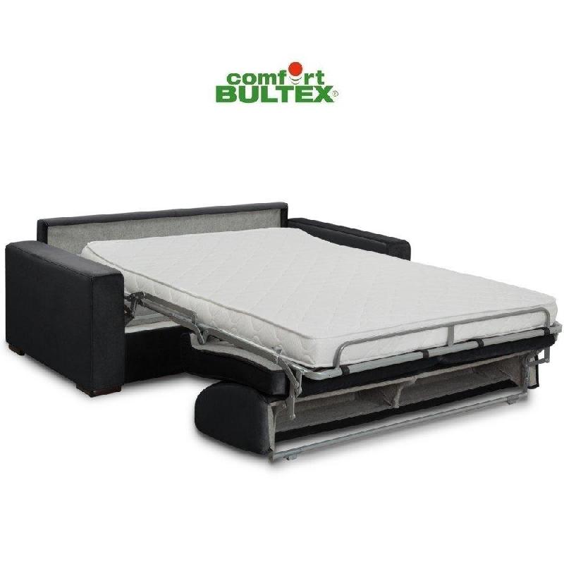 Canapé convertible express VOLOUTO - Matelas comfort BULTEX® 16cm - Sommier à lattes RENATONISI - Velours gris graphite 120cm_4