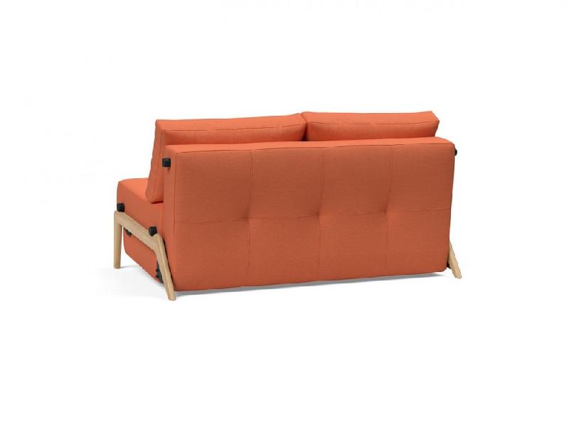Canapé convertible design Cubed Wood 02 - Innovation Living - Lit 200x140 cm - Tissu Argus Rust - Pieds en chêne_4