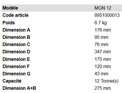 Mgn 12 - Crics bouteille - Rodcraft - Capacité 12T - Guidage double et construction robuste_4