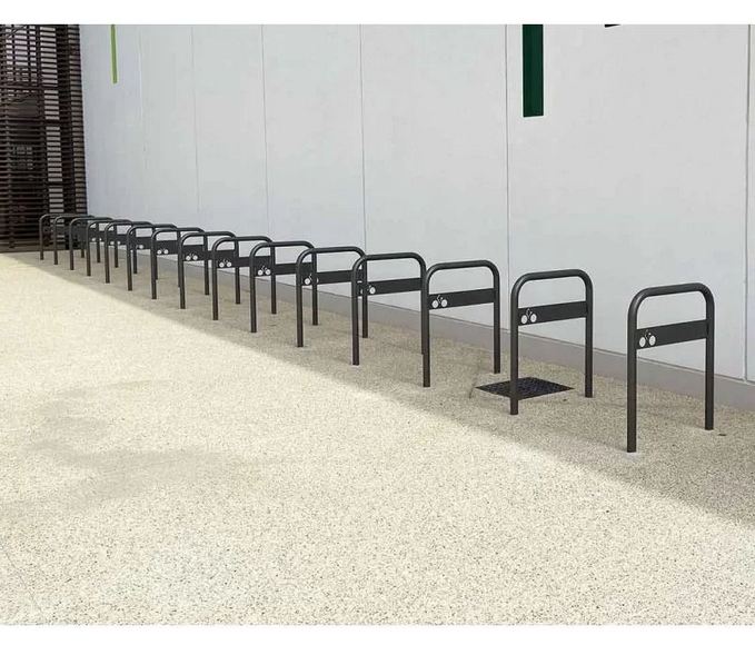 Arceau Vélos Simple - Hauteur 850 mm - Largeur 700 mm - Tube acier Ø 50 mm - Tôle Signalétique Vélo 5 mm_4