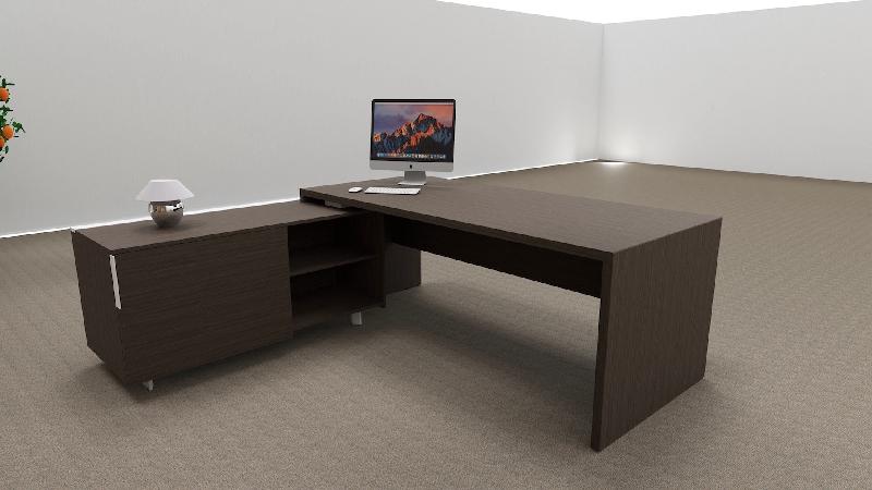 Bureau d'angle T45 avec desserte dos design - Quadrifoglio - 212, Gauche, Eucalyptus_4