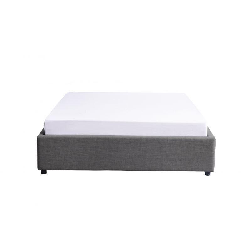 Lit coffre Dorres 160x200 cm - sommier relevable gris foncé avec grand espace de rangement_4