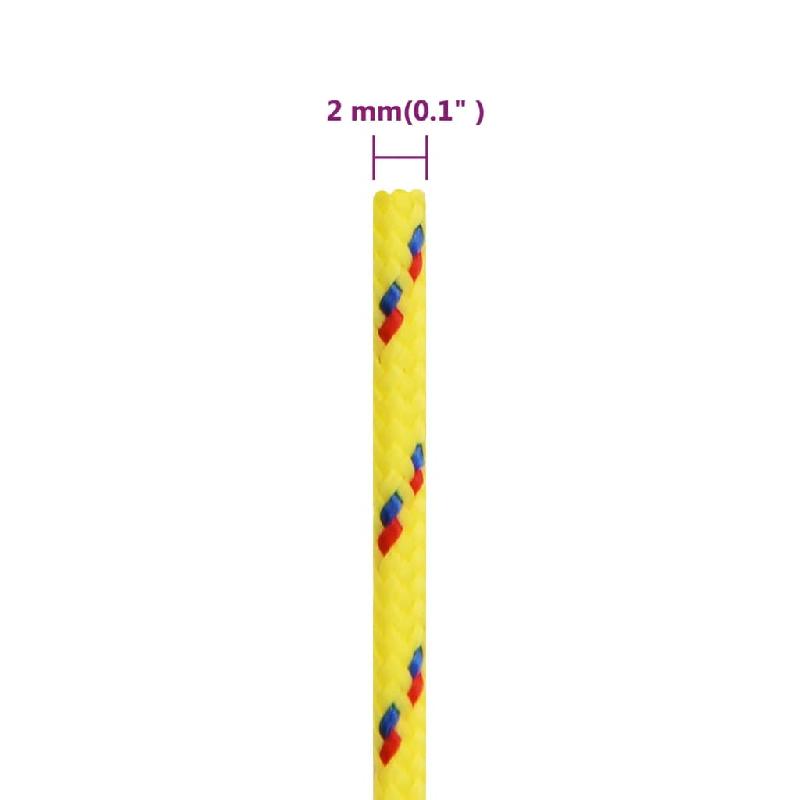Vidaxl corde de bateau jaune 2 mm 50 m polypropylène 152583_4