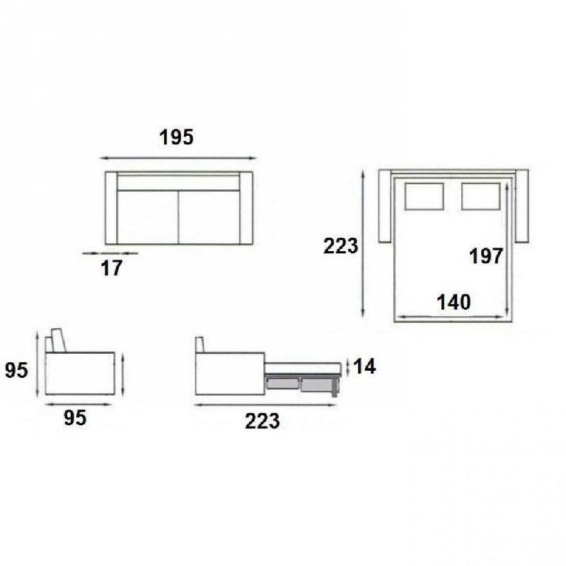 Canapé convertible express Premium 140 cm - Sommier à lattes Renatonisi - Matelas Bultex Tweed gris graphite_4