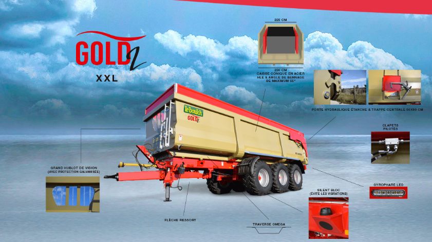 Remorque agricole avec freinage hydraulique