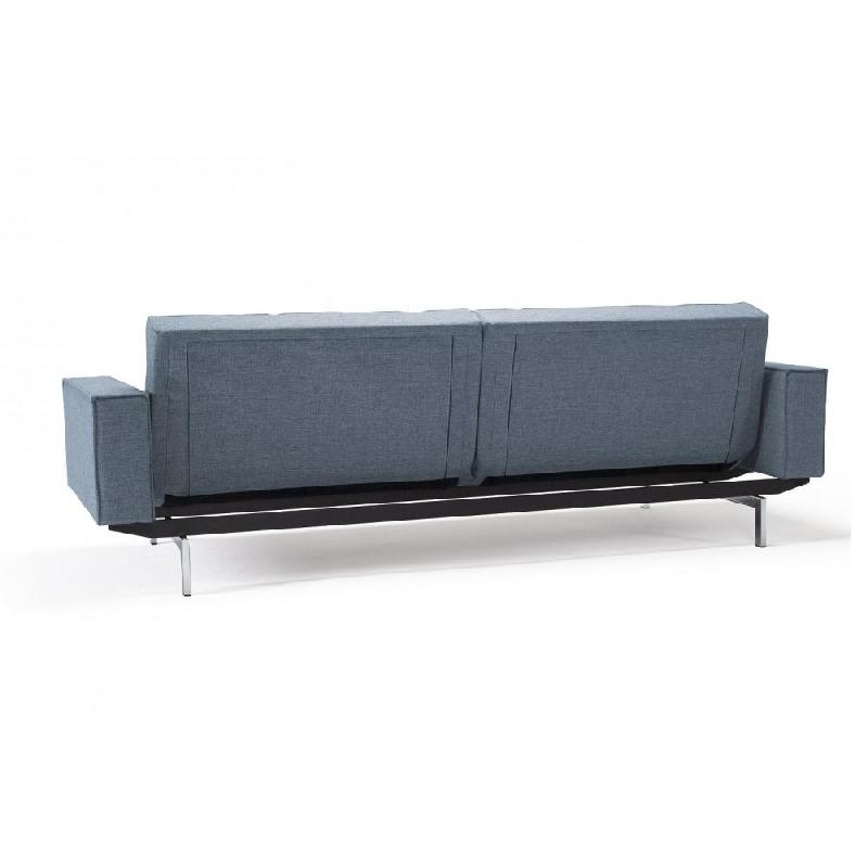 Innovation Living - Canapé convertible Splitback Chrome avec accoudoirs - Lit 115x210 cm - Tissu Mixed Dance Blue_4