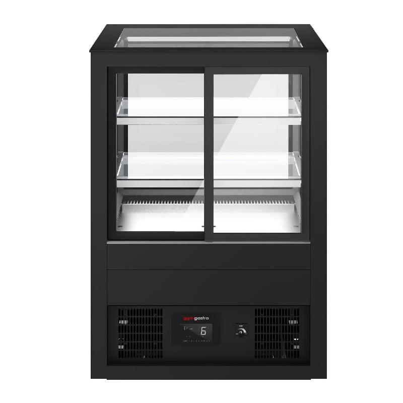 Vitrine à pâtisserie réfrigérée 1010 mm - LED et 2 étagères_4