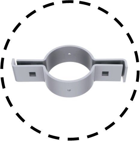 Colliers pour grilles main courante - fixation pour clôture  -  diamètre pour poteaux de ø60mm_4
