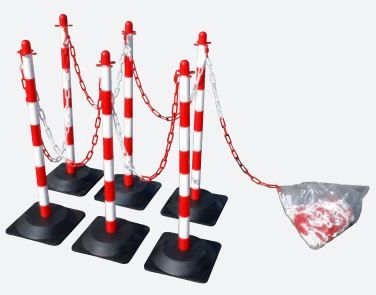 Pk906rb - barrière à chaîne poteaux plastique - signals - h 900 x ø 40 mm_4