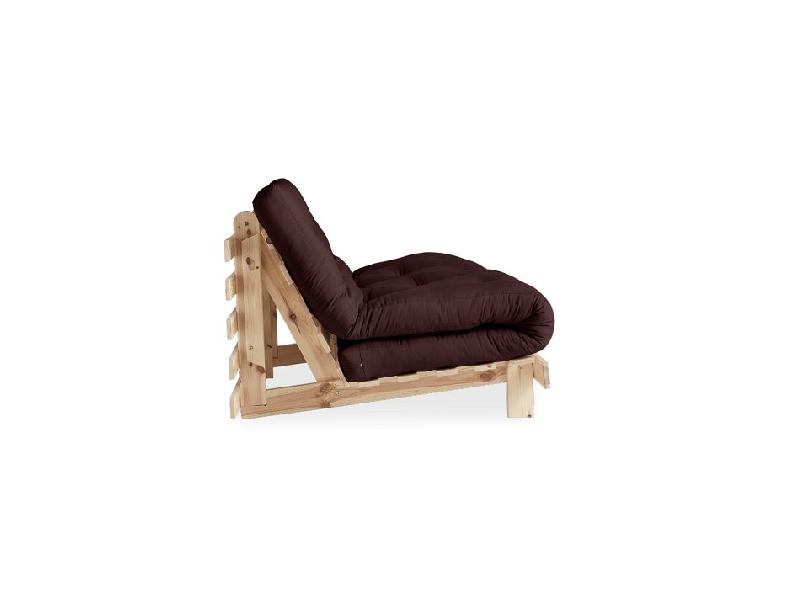 Canapé convertible futon ROOTS - pin naturel - coloris marron - couchage 160x200 cm - design japonais et scandinave_4