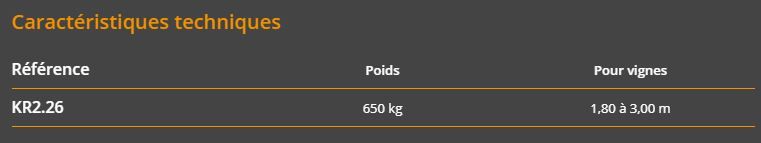 Outil agricole polyvalent Kr2.26 pour viticulture