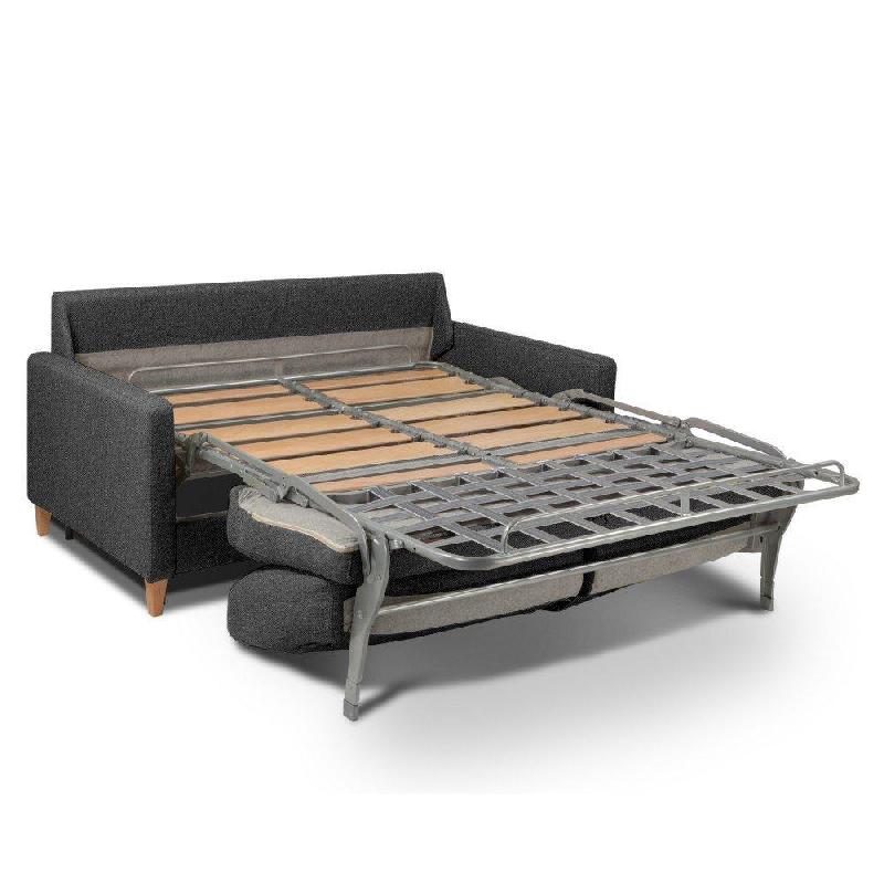 Canapé convertible OGGETTO - Matelas 16 cm - Système Express - Sommier lattes 120 cm - Renatonisi - Tweed gris silex_4