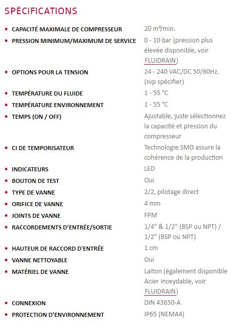 Fluidrain-Combo-QuickSet - Purgeur de condensat avec temporisateur électronique JORC - Orifice de vanne : 4 mm_4