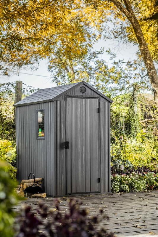 Abri jardin résine aspect bois Darwin 46 - 2,2 m² - Gris_4