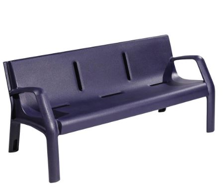 Banc public Alvium en polyéthylène 100 % recyclable - 170 cm - Anti-U.V. et anti-graffitis_4