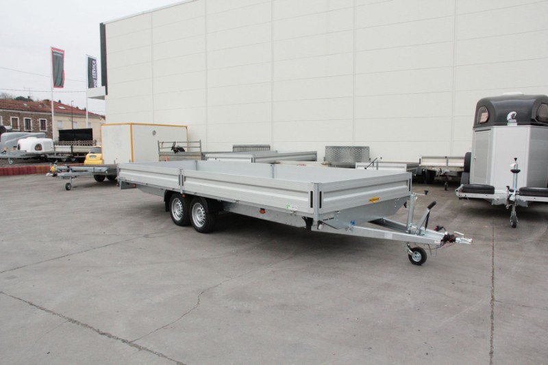 Remorque plateau Humbaur HN 256221 GR - 2 essieux, roues surbaissées, ridelles alu_4