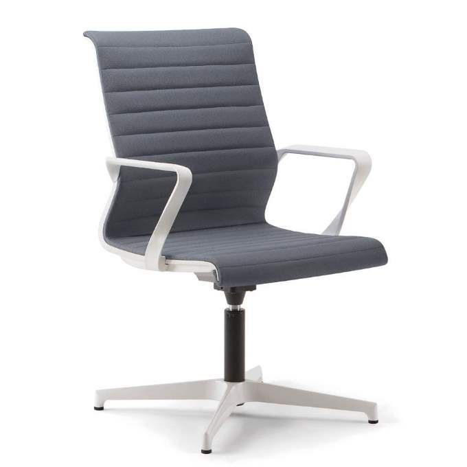 Fauteuil pour salle de réunion/conférence - DYNAMICA : design élégant, piètement plat 4 branches sur patins_4