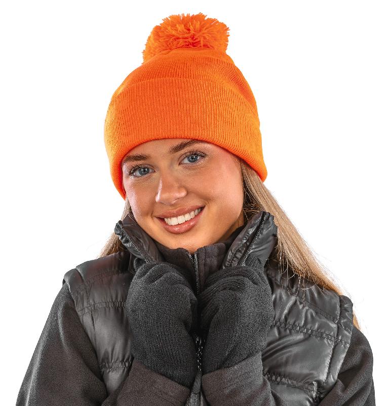 Bonnet pompon BEANIE - Réf: RC028X - Tricot épais et doux, personnalisable, marque Result_4