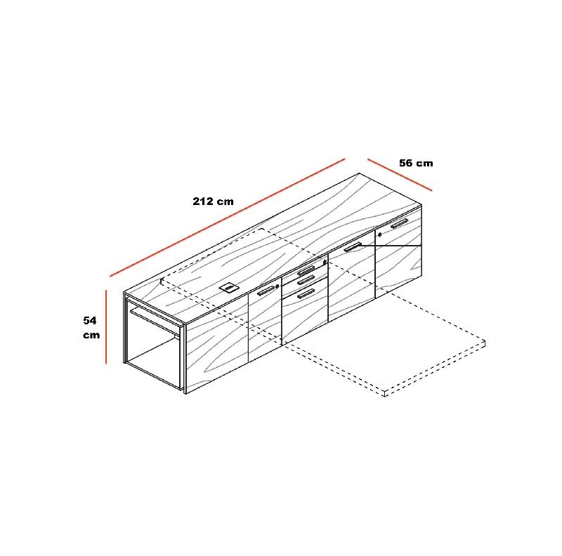 Bureau de direction Sile avec sous-mains - Bralco - 208, Droite_4